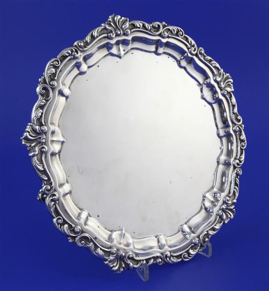 A late Victorian Scottish silver salver, 15 oz.